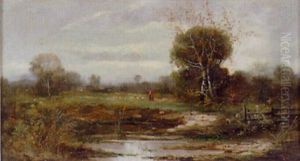 A Woman And Geese In A River Landscape A Woman And Geese In A River Landscape