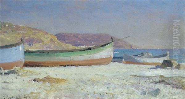Bade Pa Stranden Ved Bordighera - view 1