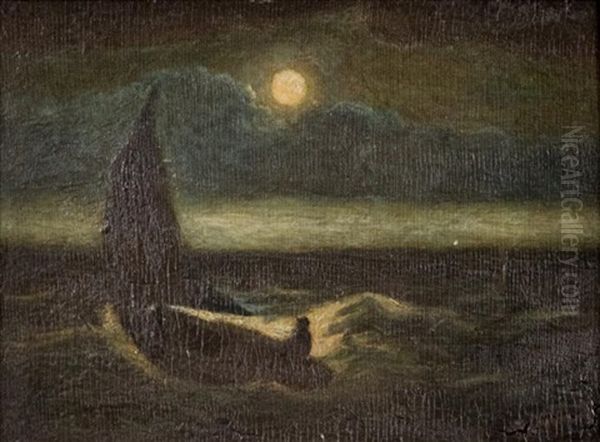 Moonlit Boat Scene - view 1