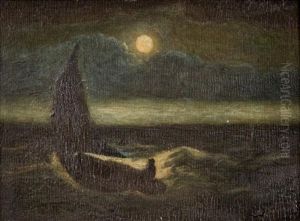 Moonlit Boat Scene