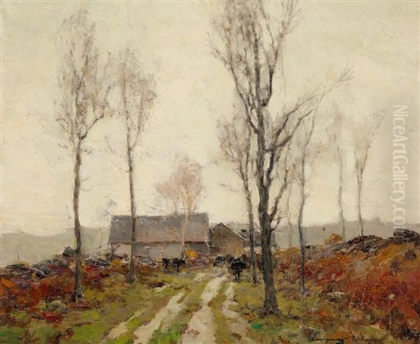 A Path Through The Landscape With Cows At Pasture - view 1