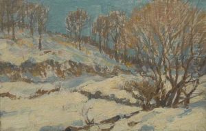 Winter, Connecticut (study) by Chauncey Foster Ryder