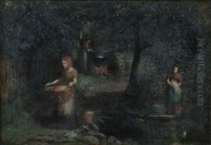 Untitled Scene (washerwomen) by Platt Powell Ryder