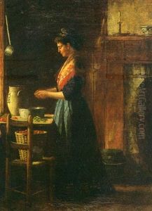 A Woman Shelling Peas