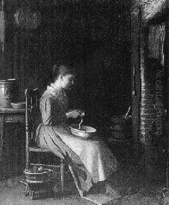 Woman Peeling Apples by Platt Powell Ryder