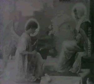 A Triptych: The Annunciation,the Good Shepherd And The Gleaner 2(101x63.5) by Henry Ryland