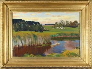 Summer Landscape With A Marsh by Arkady Rylov