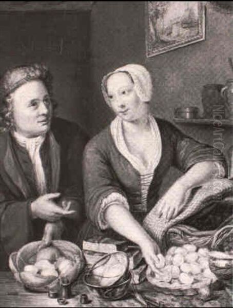 Couple Sorting Eggs In An Interior - view 1