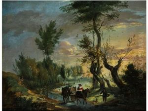 Landschaft Mit Reisenden by Peter (Pieter Andreas) Rysbrack