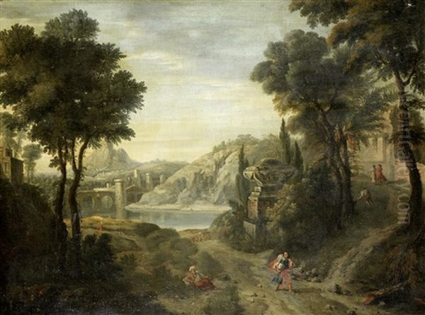 Travellers In A Classical Landscape - view 1