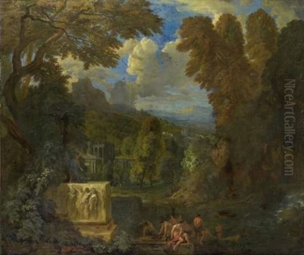 Baigneurs Dans Un Paysage - view 1