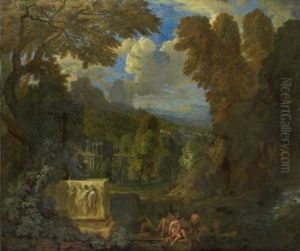 Baigneurs Dans Un Paysage