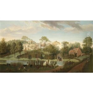 A View Of Chiswick House From The South-west Seen Across The Cascade And Canal