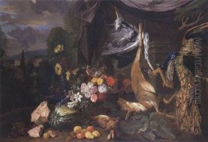 Still Life With Flowers And Fowl
