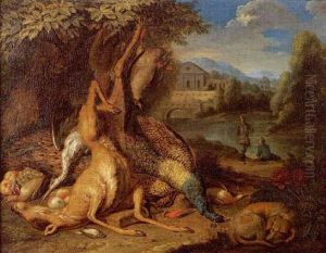 Trophee De Chasse Sur Fond De Paysage by Gerard Rysbraeck