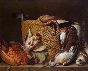 Nature Morte A La Sarcelle, Pigeon Ramier, Perdreau Gris, Becasse, Grive Et Faisan