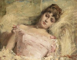 Buste De Femme Inclinee Vers L"arriere (jeune Femme Pensive) by Theo van Rysselberghe