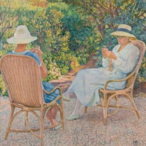 Marie Et Elisabeth Van Rysselberghe Tricotant Au Jardin Du Lavandou Marie Et Elisabeth Van Rysselberghe Tricotant Au Jardin Du Lavandou