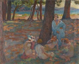 Etude Pour Les Baigneuses Sous Les Pins by Theo van Rysselberghe