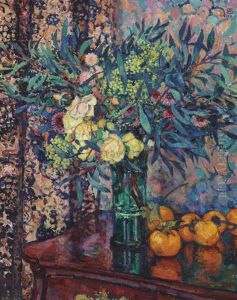 Roses Jaunes, Kakis Et Mimosas by Theo van Rysselberghe