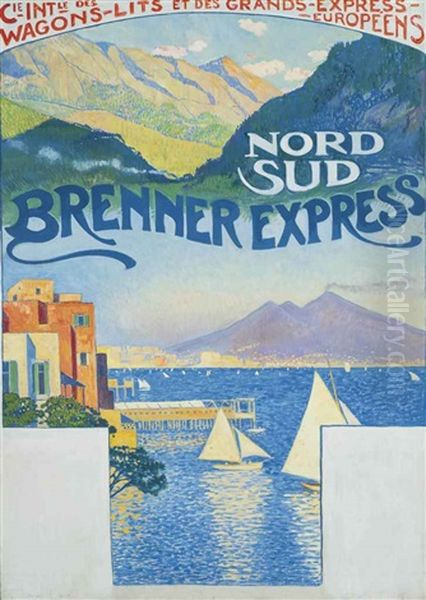 Nord-sud Brenner Express (projet D'affiche Pour La Compagnie Des Wagons-lits) - view 1