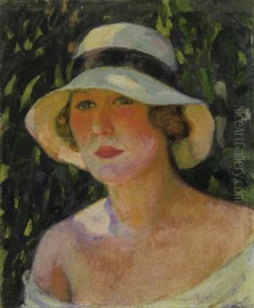 Vrouw Met Witte Hoed - view 1