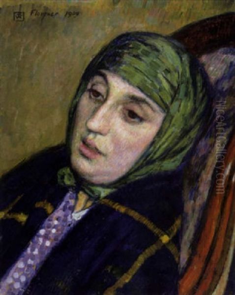 Portrait D'elisabeth Van Rysselberghe Se Reposant - view 1