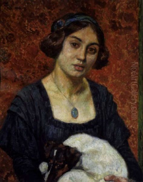 Elisabeth Van Rysselberghe Met Haar Gox-terrier - view 1