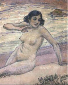 Baigneuse Au Bord De La Mer by Theo van Rysselberghe