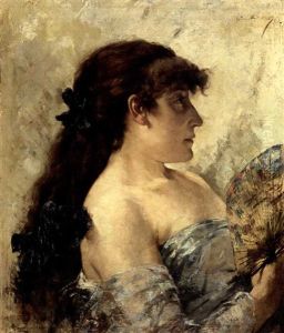 Portrait Of A Woman Said To Be Sarah Bernhardt by Theo van Rysselberghe