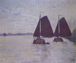 Peniches Sur L'escaut by Theo van Rysselberghe