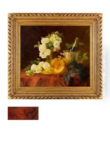 White Rose, Fruit And Champagne by Edward van Ryswyck