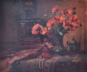 Nature Morte A La Poupee Japonaise by Edward van Ryswyck