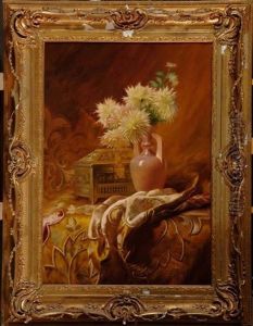 Nature Morte Aux Fleurs Et Au Coffret by Edward van Ryswyck