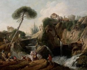 Vue Des Environs De Tivoli Et Du Temple De Vesta by Francois Boucher
