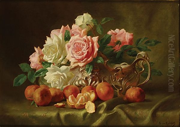 Stilleven Met Rozen En Sinaasappels - view 1