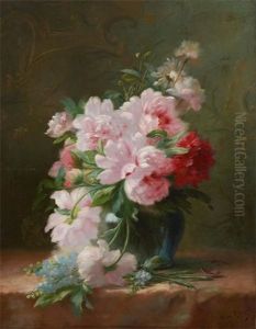 Vase Fleuri De Pivoines by Edward van Ryswyck