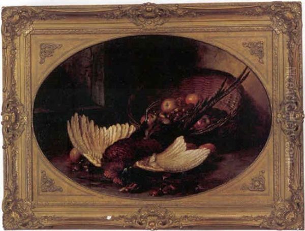 Nature Morte Med Fasan Og Frugter I En Kurv - view 1