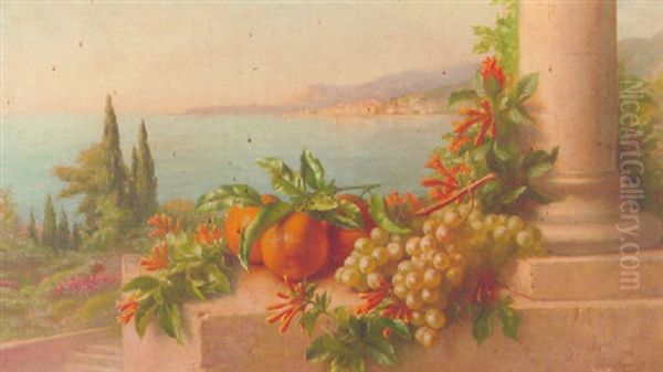 Honeysuckle And Oranges On An Italian Lake Side - view 1