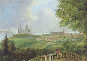 Udsigt Fra Marienlyst Terrasse Mod Kronborg Og Karnan by Carl Anton Saabye