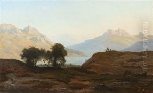 Gebirgslandschaft Mit See by Georg Eduard Otto Saal