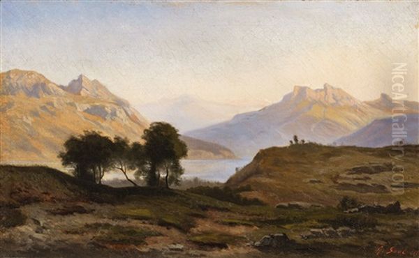 A Mountainous Landscape With A Lake - view 1