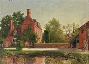 Blick Auf Malerisches Herrenhaus Im Sonnigen Licht