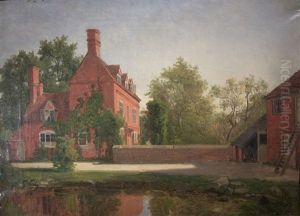 England. Blick Auf Ein Malerisches Herrenhaus Im Sonnigen Licht by Georg Eduard Otto Saal