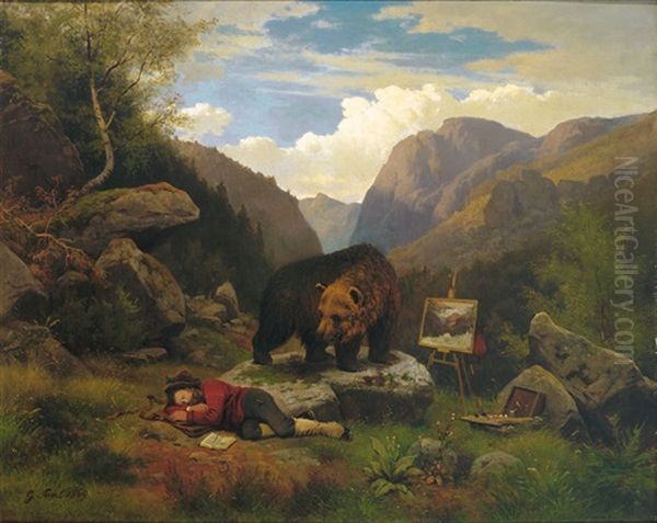 Norwegische Gebirgslandschaft (+ Studie Mit Variiertem Thema, Wc, Smllr; 2 Works) - view 1