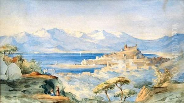 Aquarelle Signee Et Datee 1865 En Bas A Droite - view 1