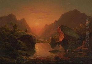 Fjordlandschaft Im Abendlicht Fjordlandschaft Im Abendlicht