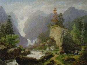 Hochgebirgslandschaft by Georg Eduard Otto Saal