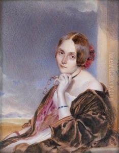 Bildnis Einer Sitzenden Dame, Ein Lorgnon Haltend by Karl Von Saar