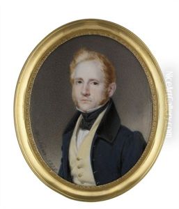 A Young Gentleman In Blue Coat With Black Collar